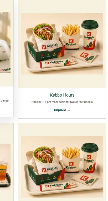 Kebbo Hours menu category